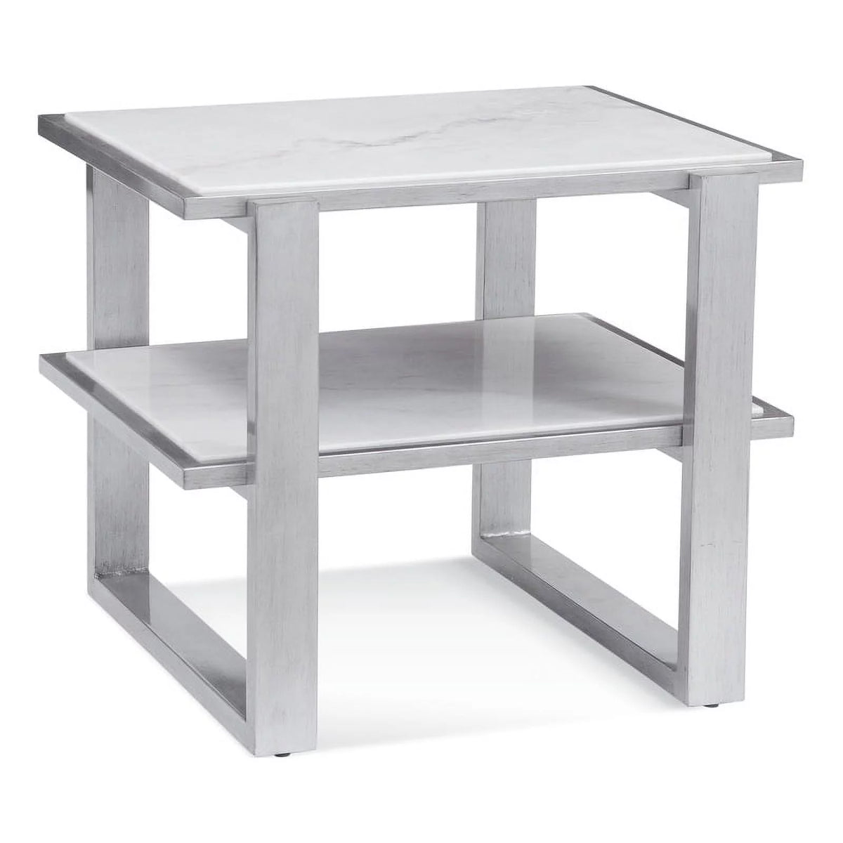 Wood and Marble End Table O482198