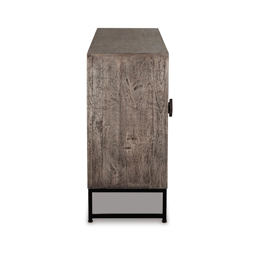 Distressed Gray Wood Accent Cabinet D3885