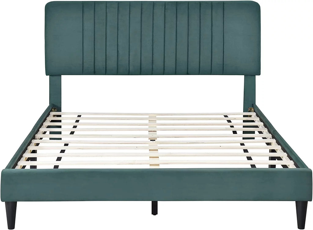 Queen Size Upholstered Platform Bed Frame with Headboard X293032