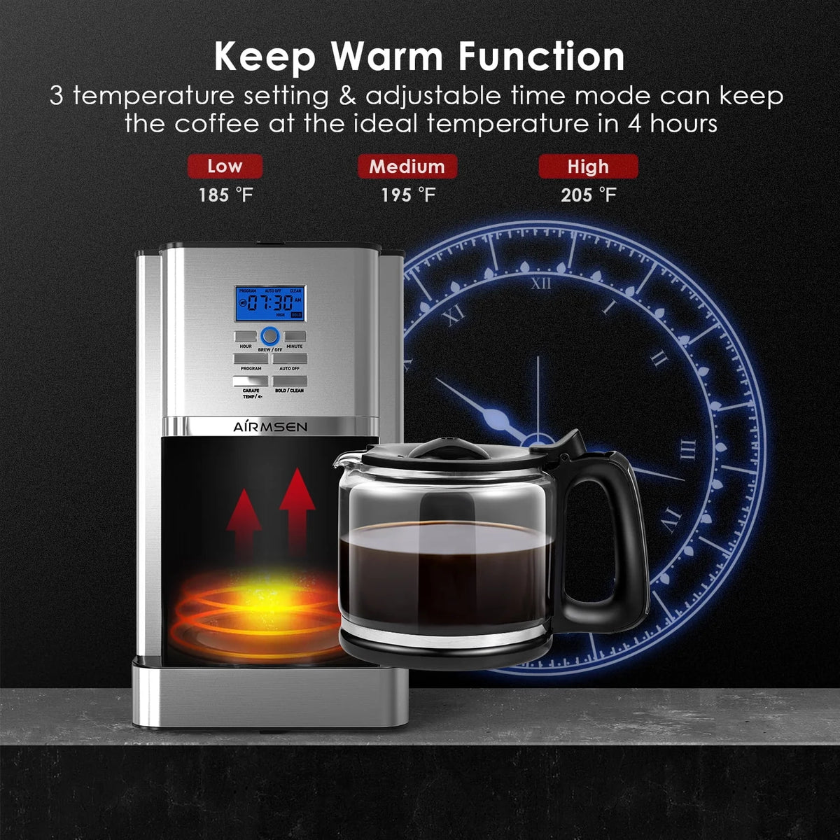 Stainless Steel 12 Cup Programmable Drip Coffee Maker C877930