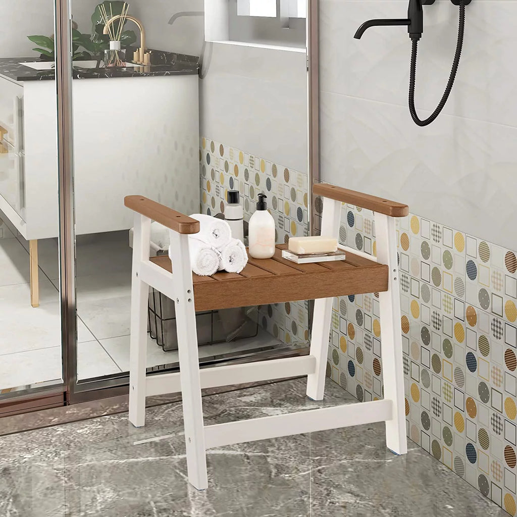 Waterproof HDPE Shower Bench with Arms M974282