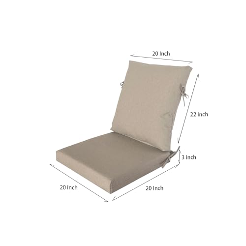 20"x42" Water-Proof Outdoor Dining Cushion Set of 1 with Handles & Ties T34022