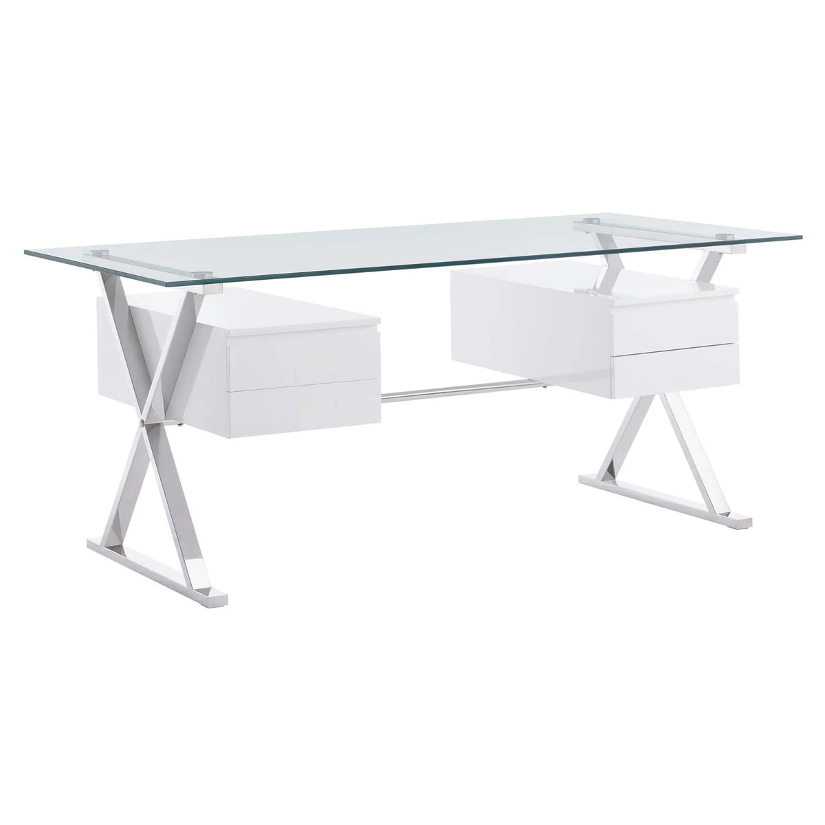 71" Glass Top Office Desk U4182