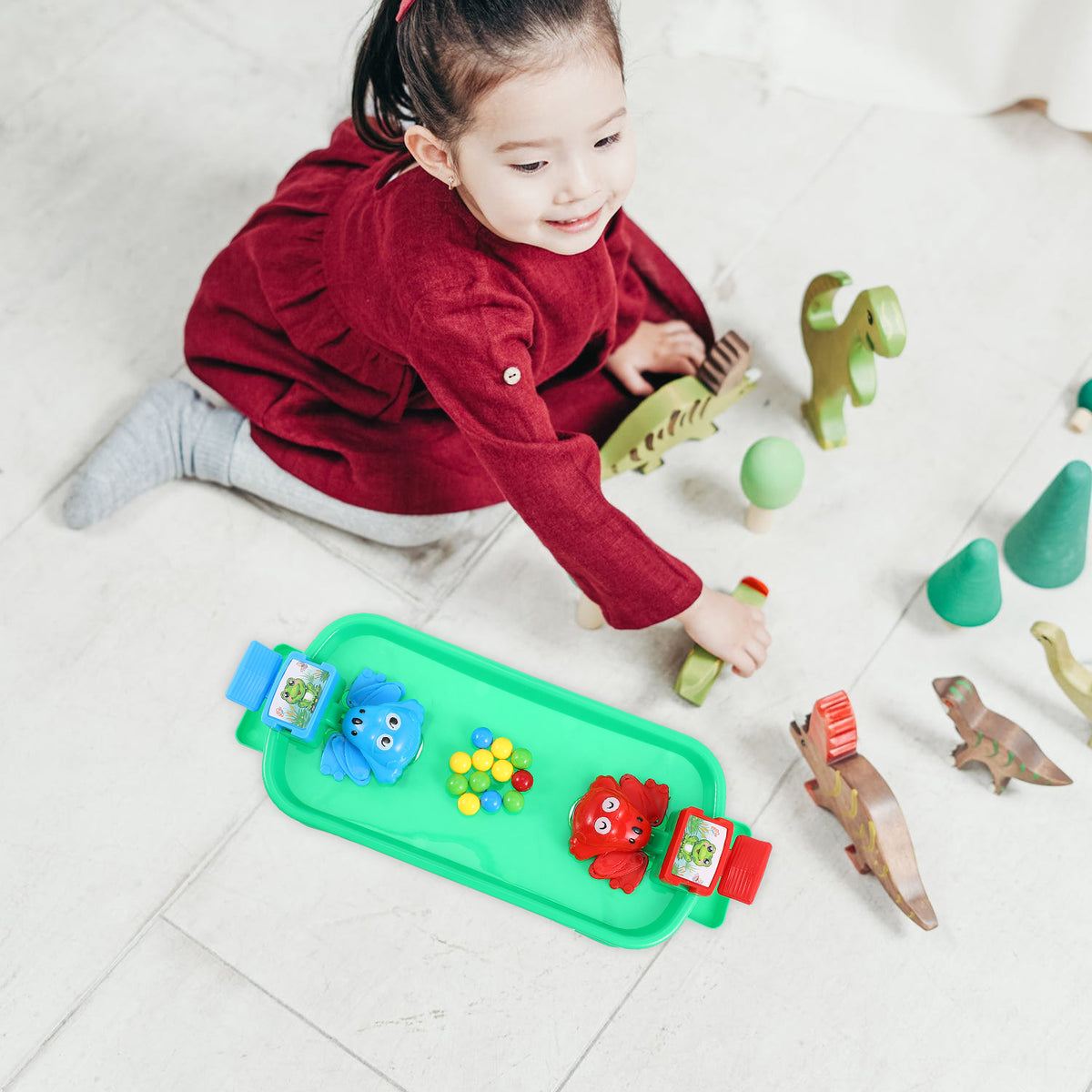 Frog Travel Board Frogs Eating Beads Kids Plastic Toy E38142