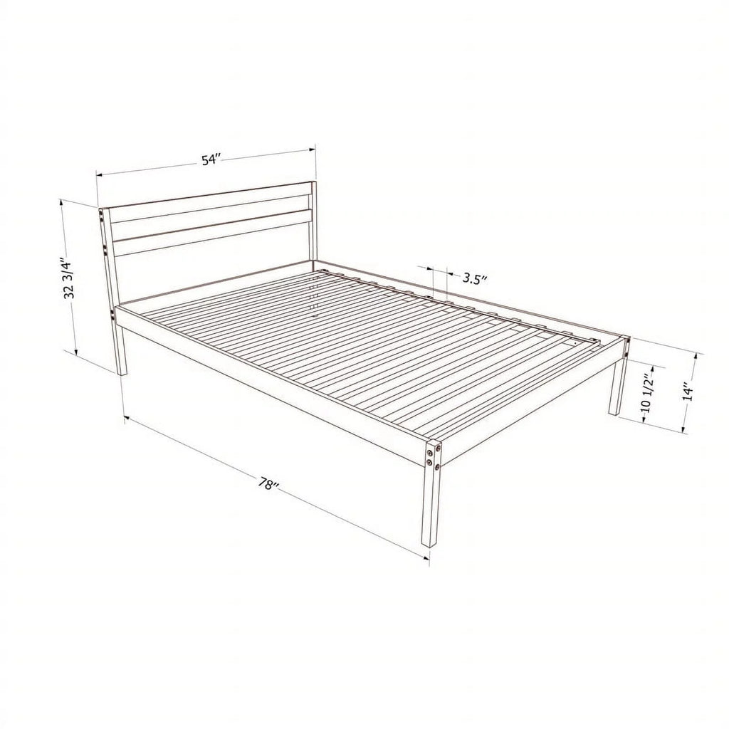 Complete Bed Full Natural Wood Q4702