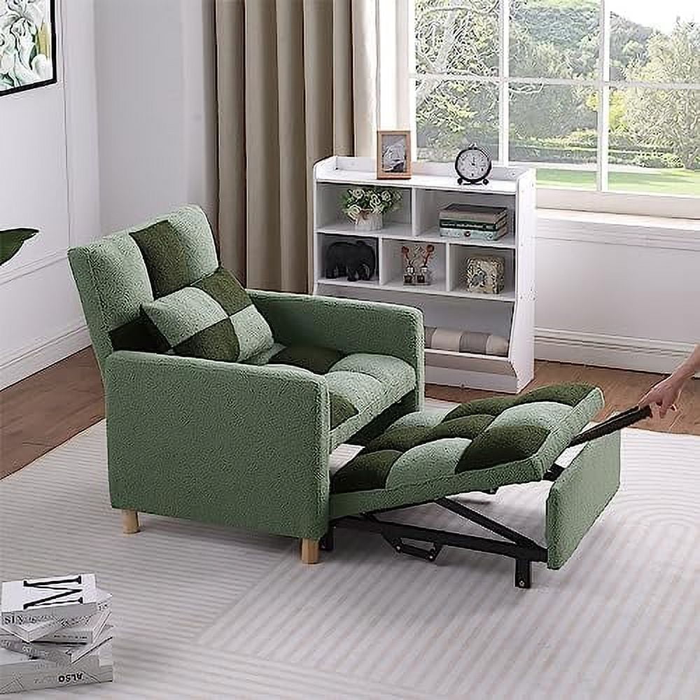Black Velvet Convertible Chair Bed with Pillow D8713