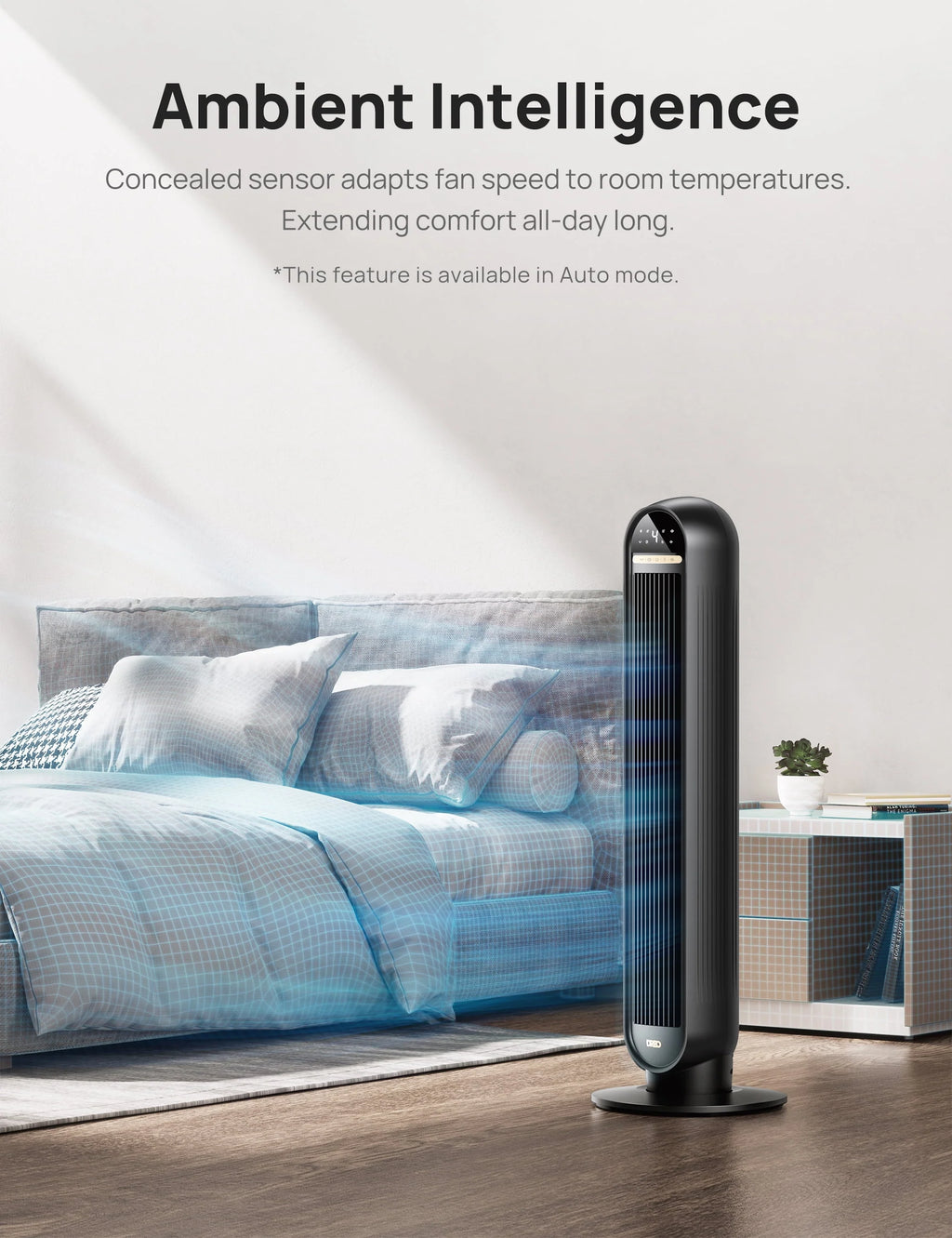 36 Standing Floor Fan with Remote 90° Oscillating 4 Speeds C7469