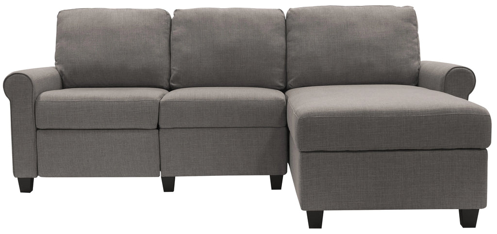 Gray Reclining Sectional with Storage Chaise L905