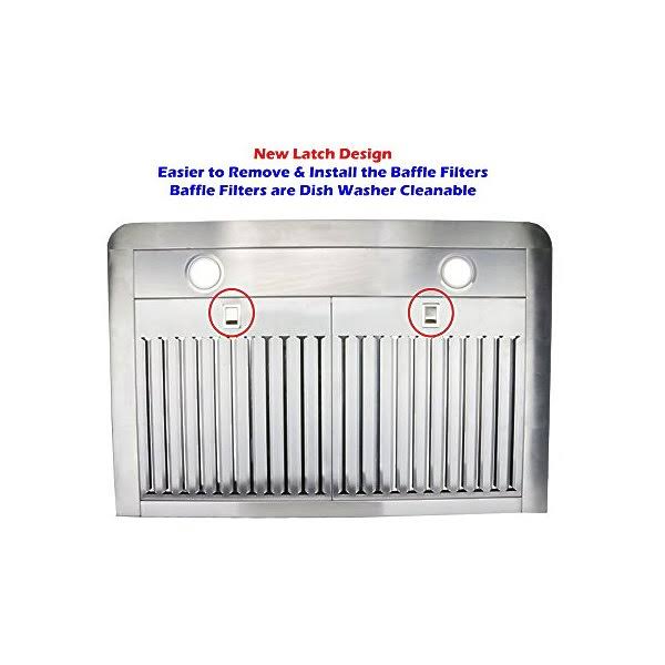 Stainless Steel Under Cabinet Range Hood with 2 LED Lights S8123