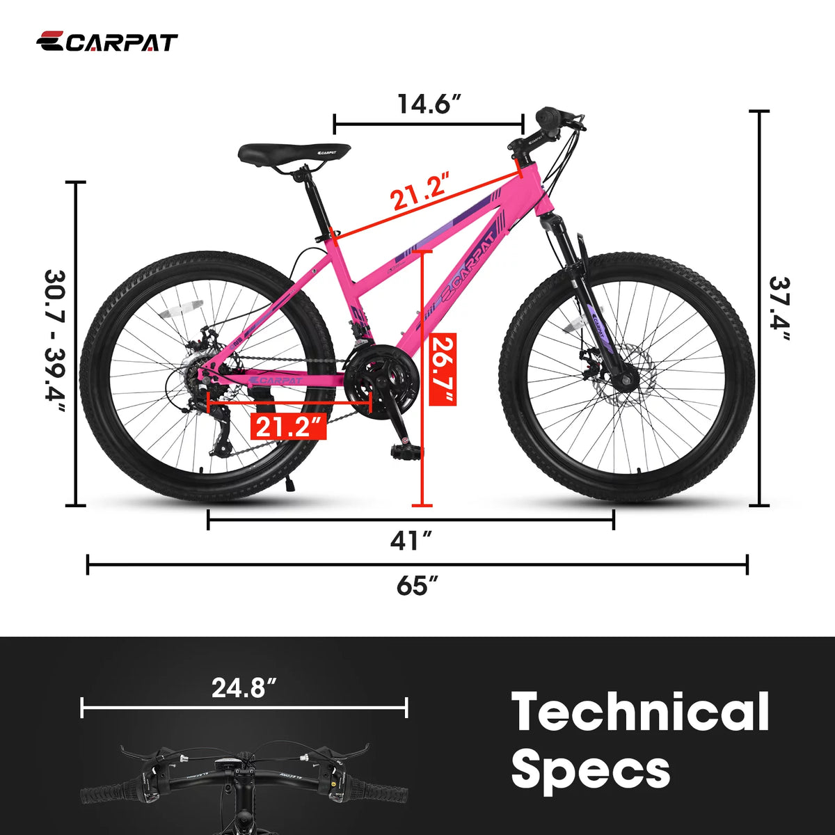 26 inch 21 Speeds Mountain Bike with Dual Disc Brakes U48052