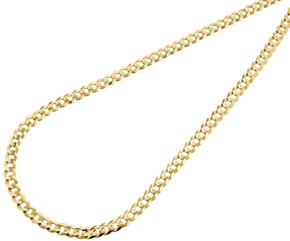 10K Yellow Gold Cuban Link Chain Necklace, 22 Inches X384