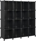 16-Cube Plastic Storage Cabinet Black Pack of 2 S2495