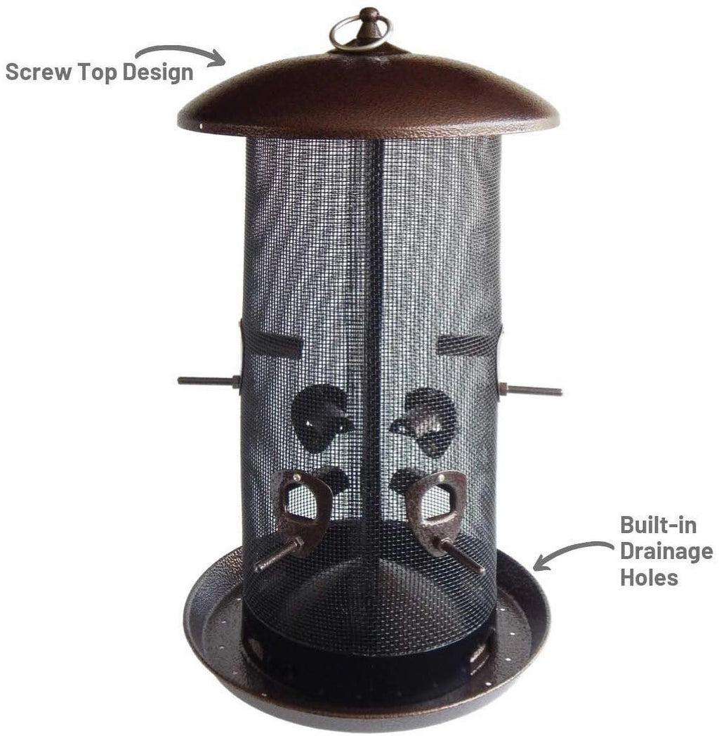 Black Finish Bird Feeder with 2 Seed Compartments Z379610