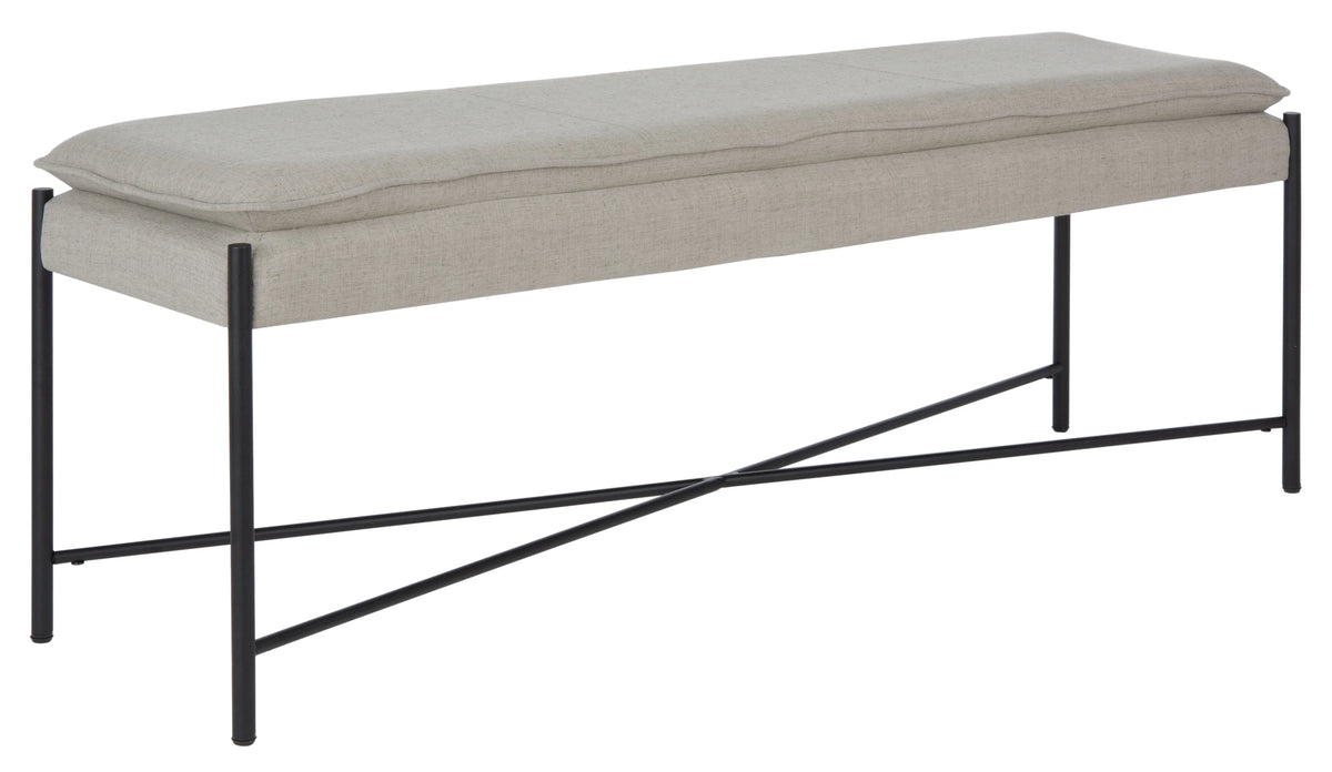 Light Grey Black Cushioned Cross Bench B11512