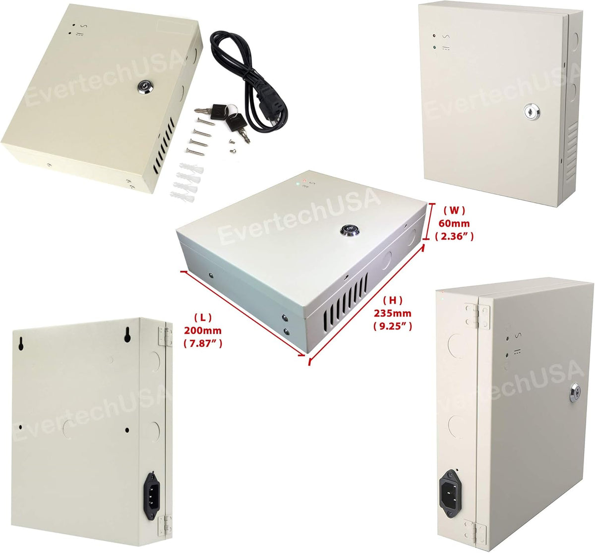 16 Channel 12 Volt DC Output CCTV Power Supply Box with 18 Pcs DC Male Pigtail R549