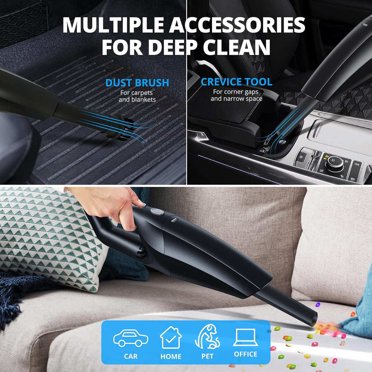 Handheld Vacuum Cleaner Cordless with HEPA Filter, Pack of 2 X602578