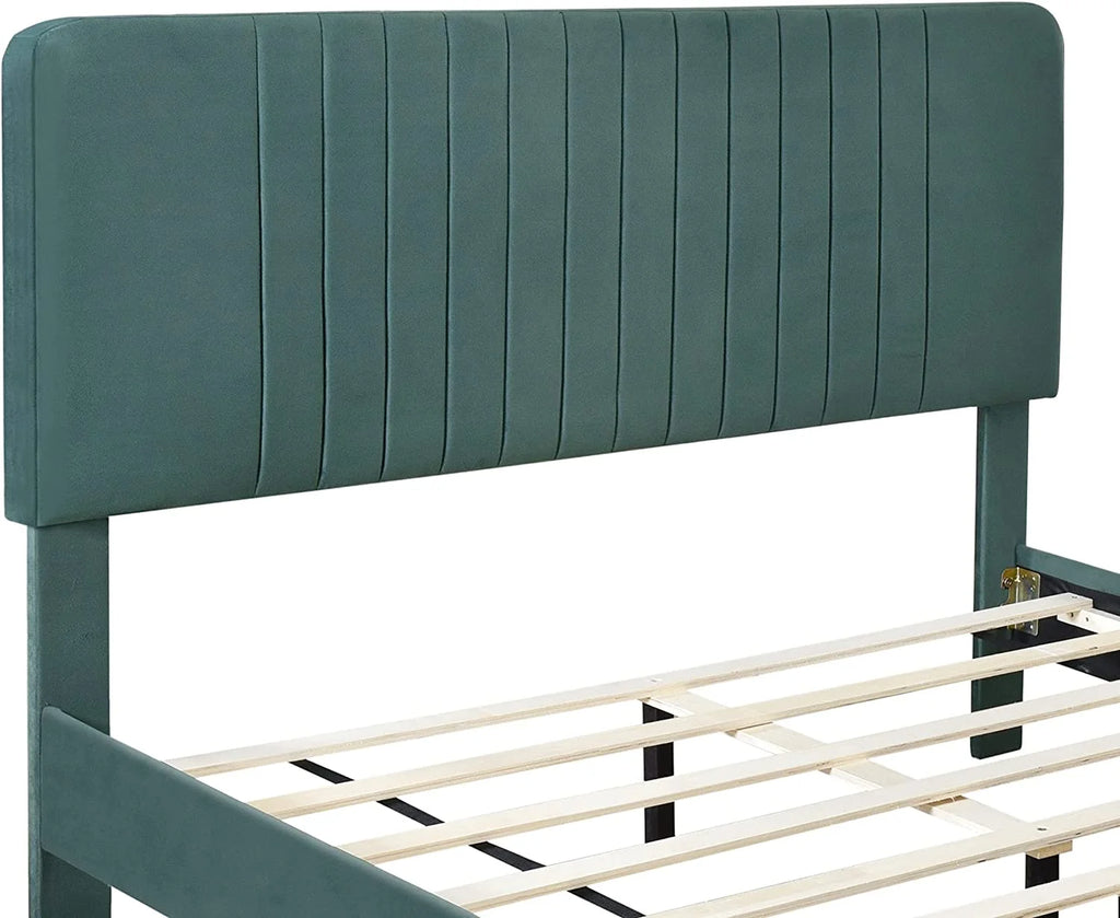 Queen Size Upholstered Platform Bed Frame with Headboard X293032