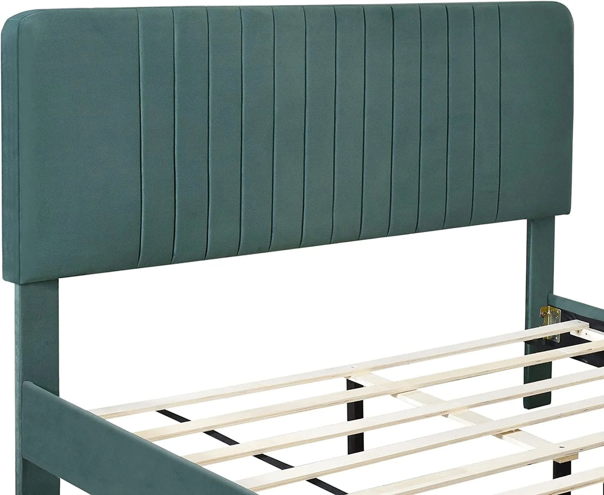Queen Size Upholstered Platform Bed Frame with Headboard X293032