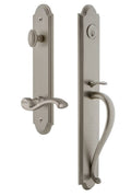 Satin Nickel One-Piece Dummy Handleset with Lever M679