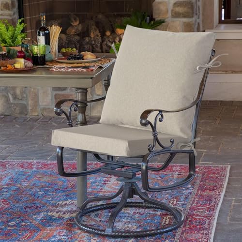 20"x42" Water-Proof Outdoor Dining Cushion Set of 1 with Handles & Ties T34022