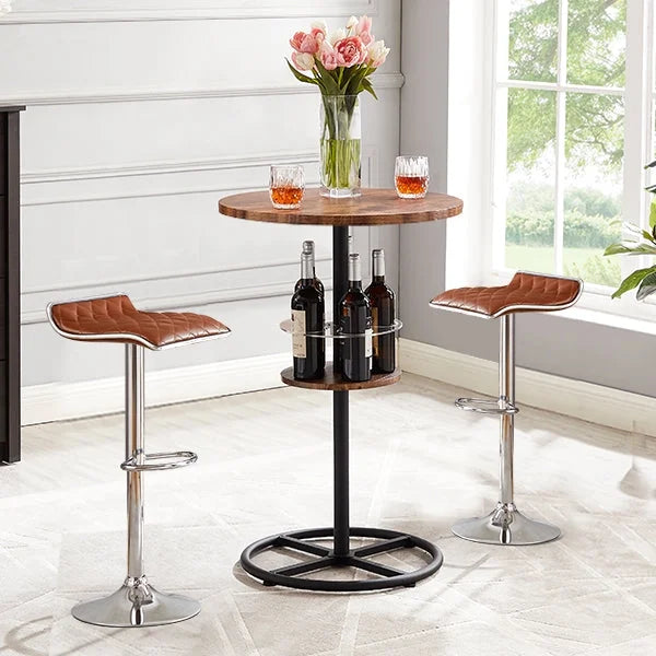 Round Bar Table with Wine Rack R670