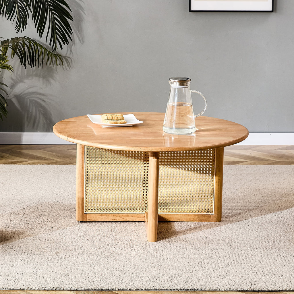 Coffee Table with Rattan Accents W6284