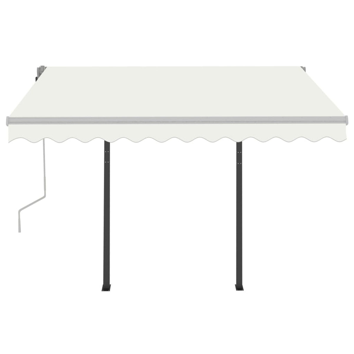 Cream Manual Retractable Awning with LED 118.1"x98.4" P17442