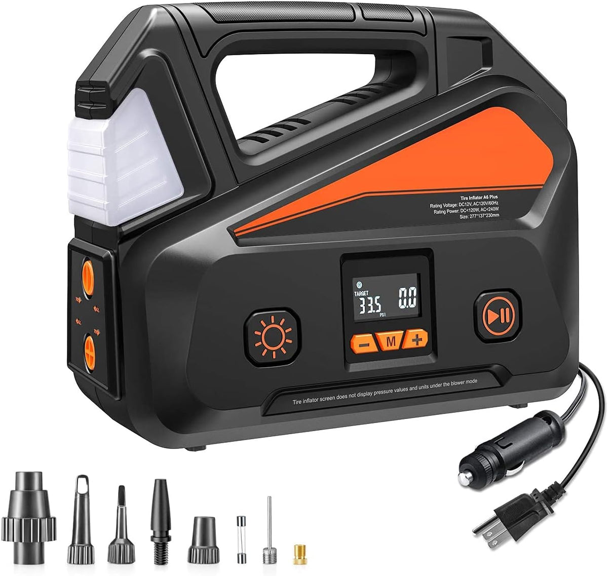 Car Tire Inflator Portable Air Compressor with Pressure Gauge, Pack of 2 Z5546