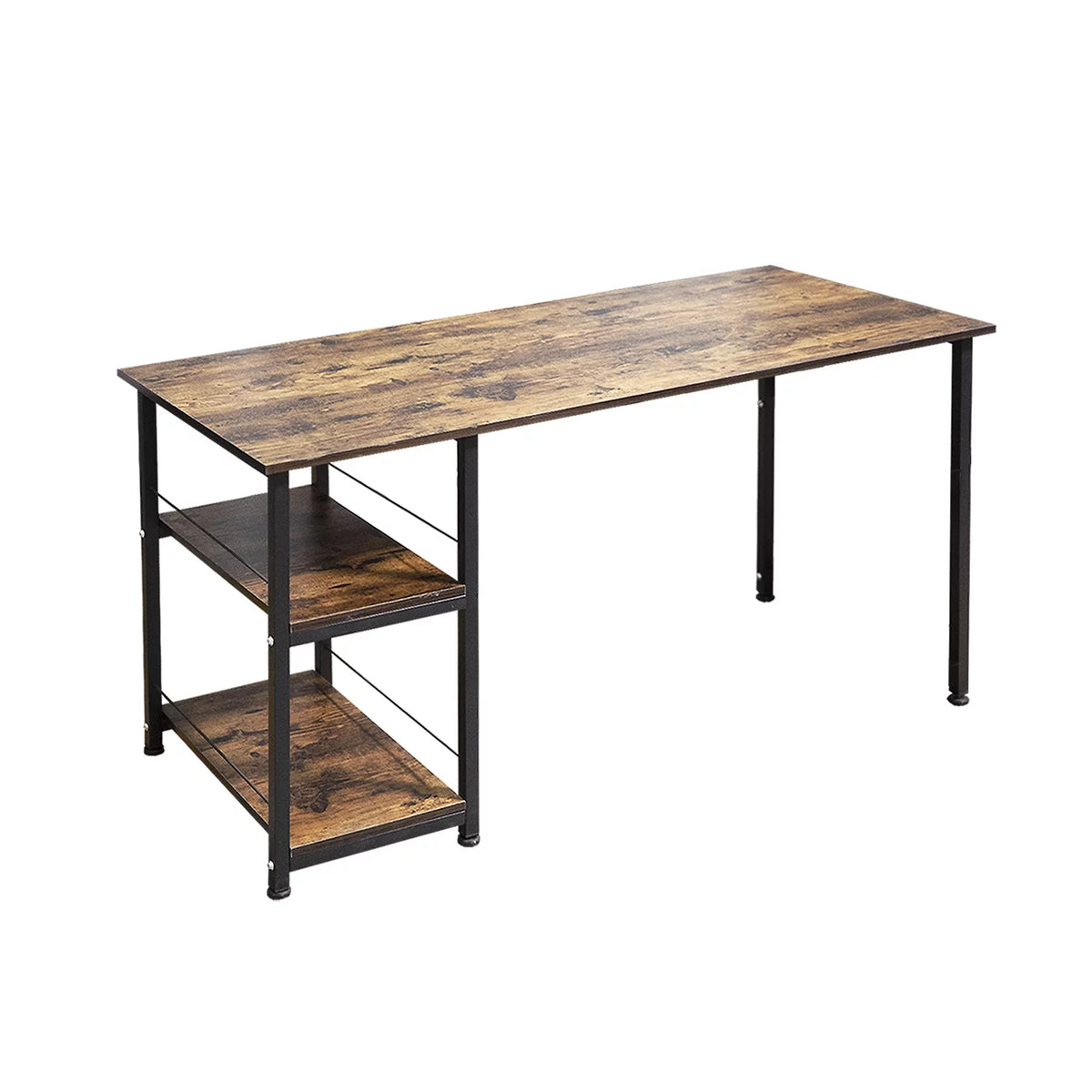 Computer Desk with 2 Tiers Shelves Metal Legs K92001