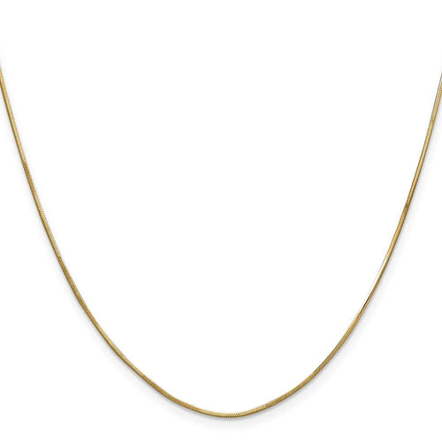 14K Yellow Gold Snake Chain Necklace 16 inch .8 mm Octagonal with Lobster Clasp B765