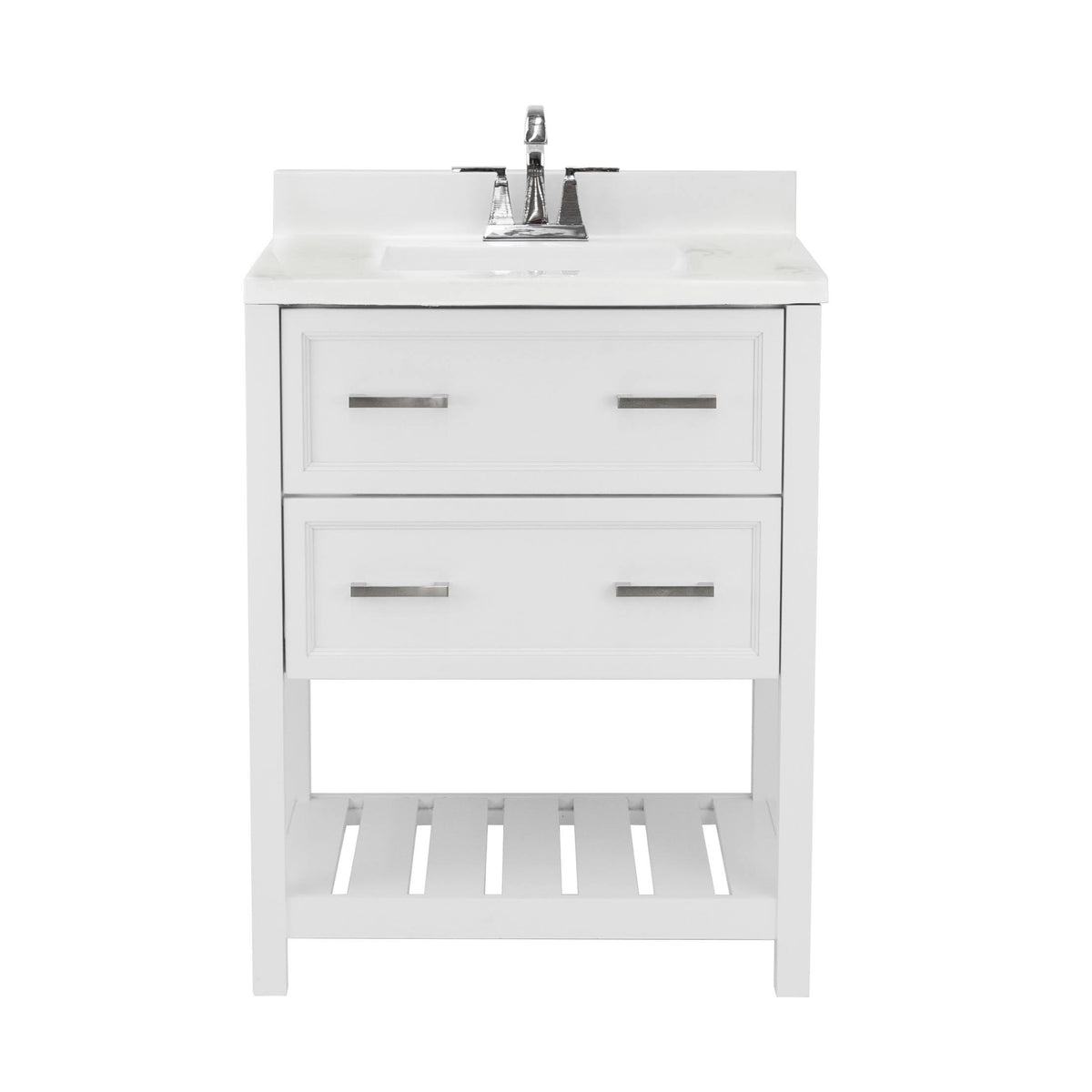 White Bath Vanity with Cultured Marble Top R193