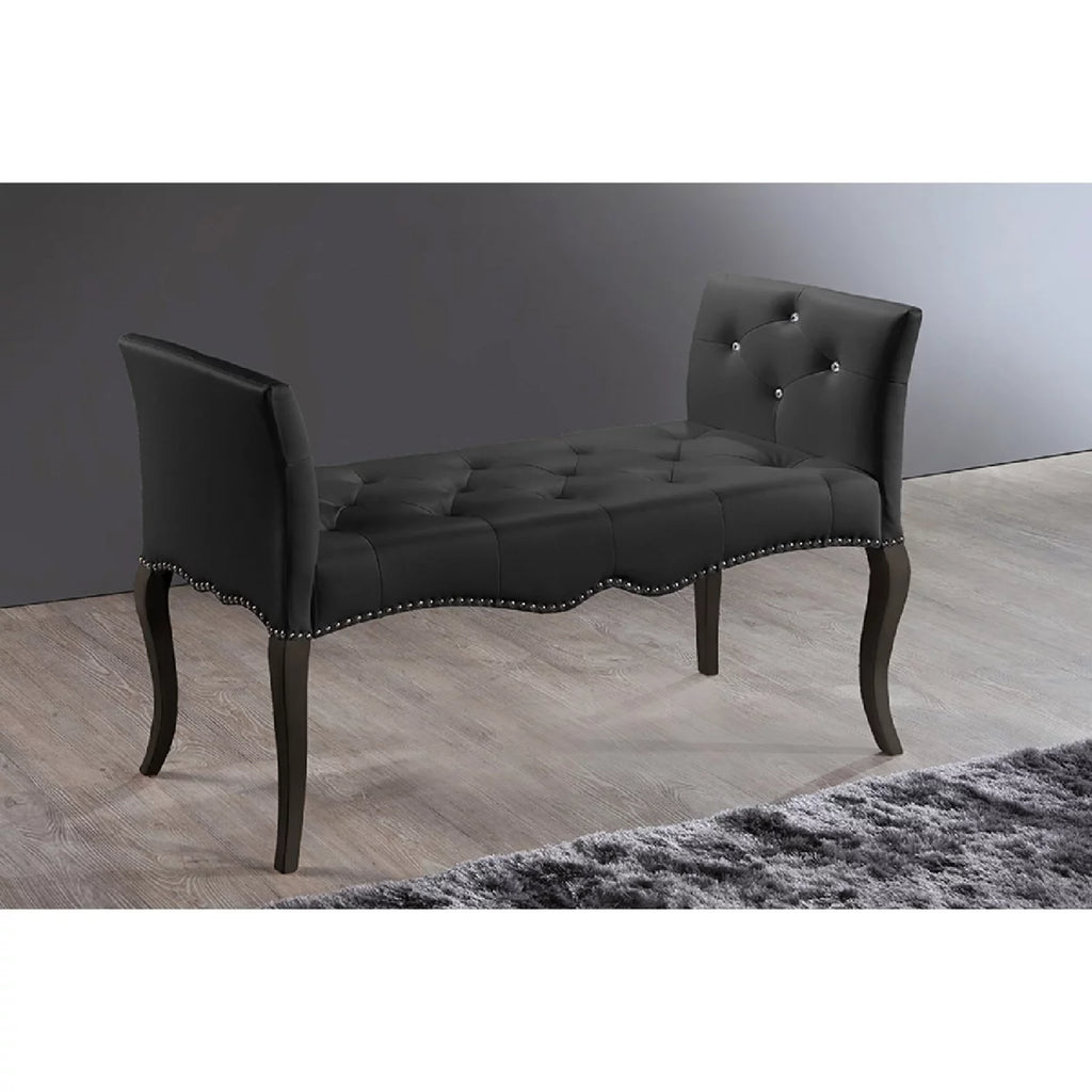 Black Faux Leather Seating Bench Q2039