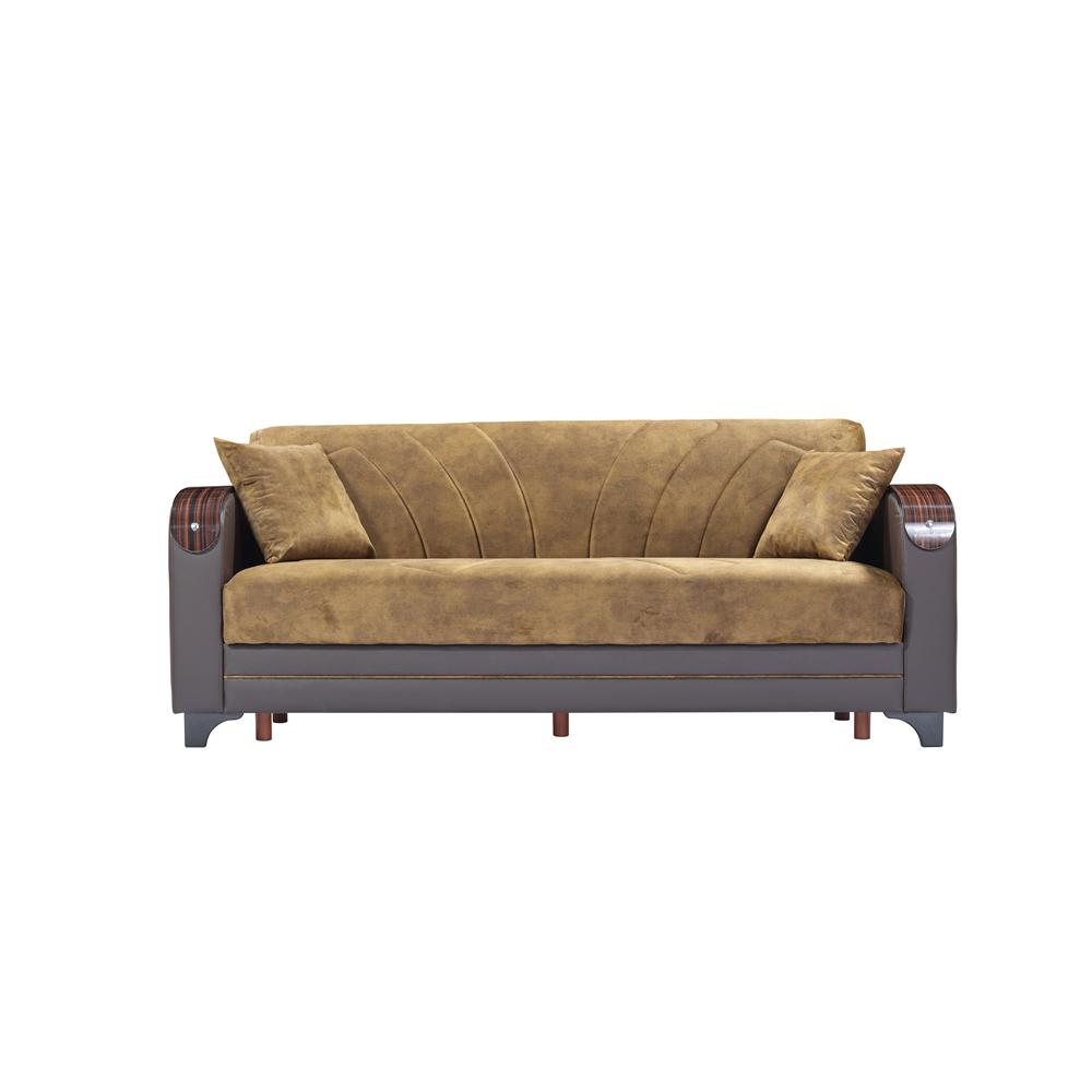Light Brown Convertible Sleeper Sofa T30617