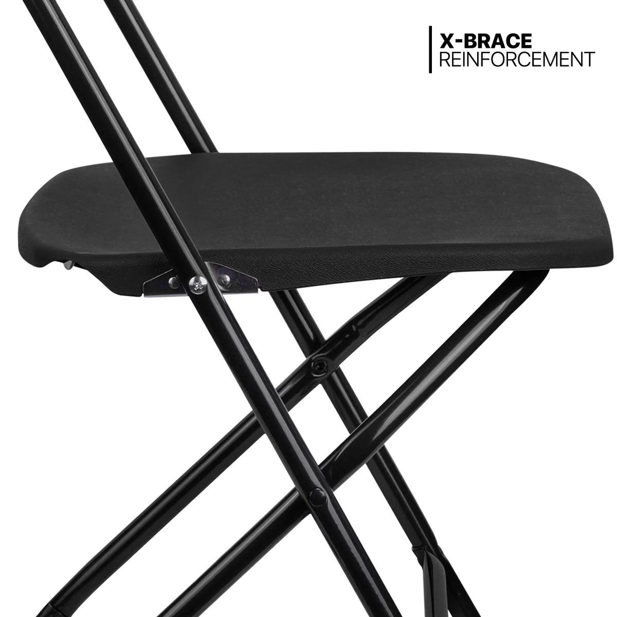 11 Pieces 5 Ft Plastic Folding Table Set with 10 Black Folding Chairs X2929