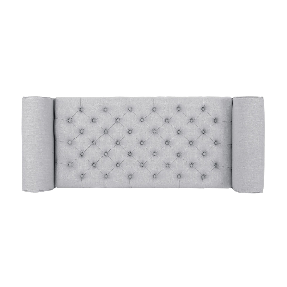 Light Gray and Dark Brown Fabric Storage Ottoman Bench C608852