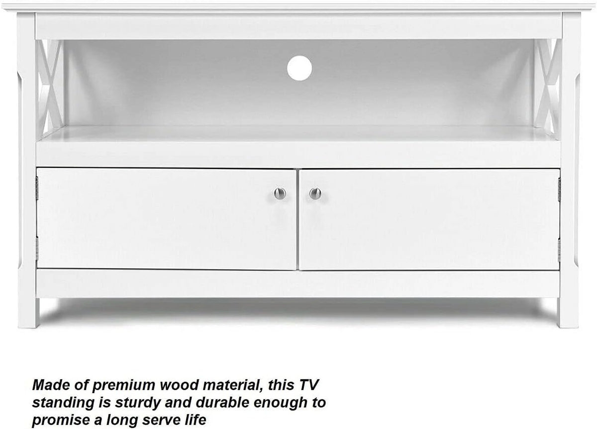 White TV Stand Cabinet with 2 Cupboards M521597