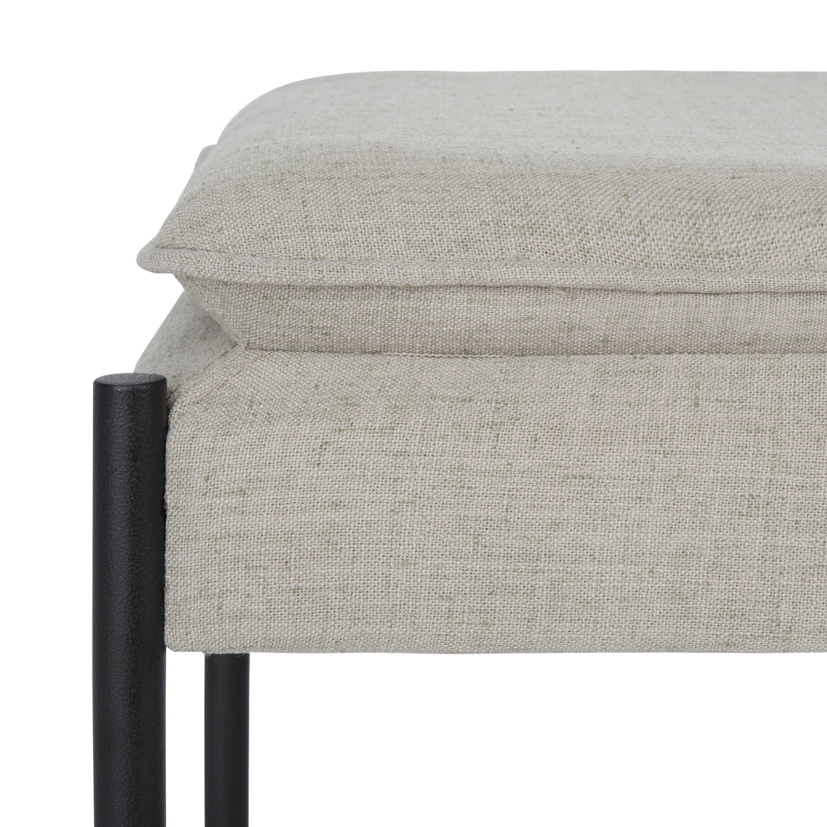 Light Grey Black Cushioned Cross Bench B11512