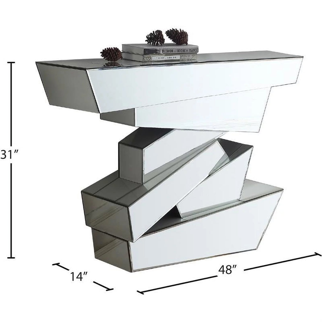 Mirrored Geometric Console Table K629582