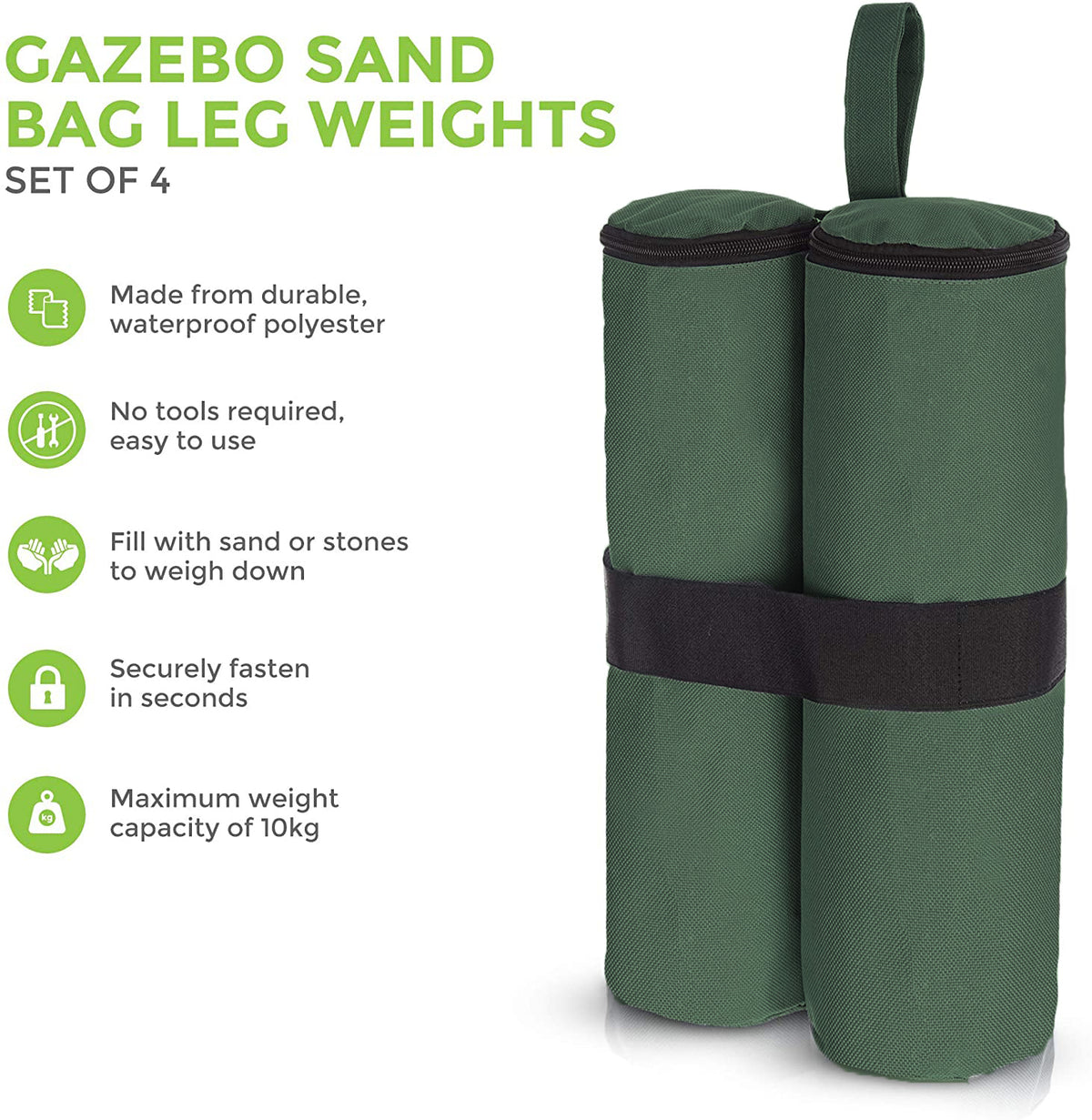 4PCS Green 30lb Canopy Weight Bags G510