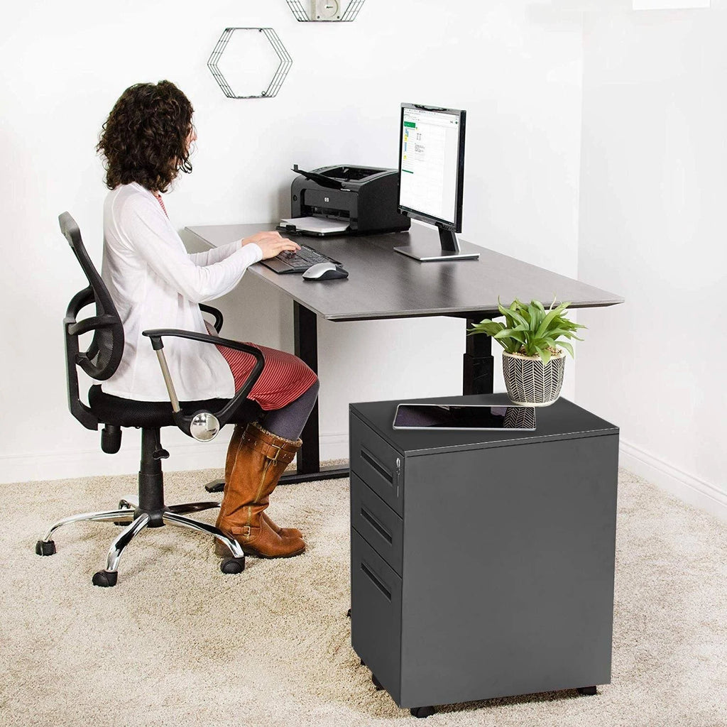 3 Drawer Rolling Metal Locking File Cabinet Q247379