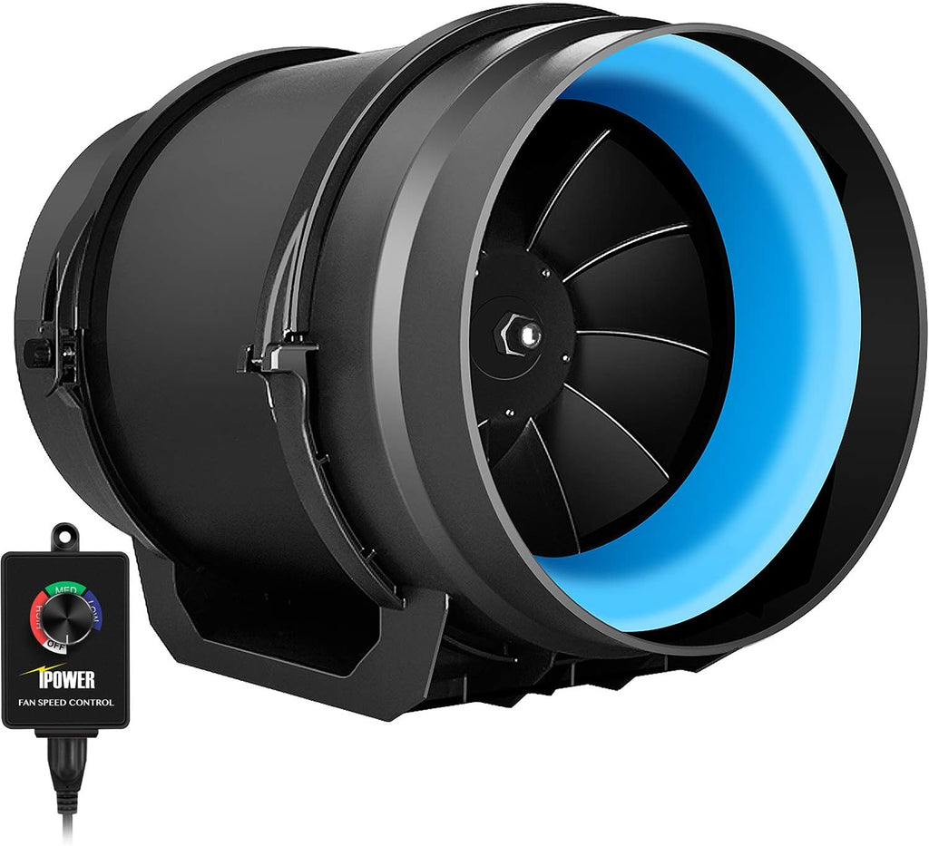 8 Inch 500 CFM Inline Carbon Filter with Fan Speed Controller and Temperature Humidity Monitor S72172