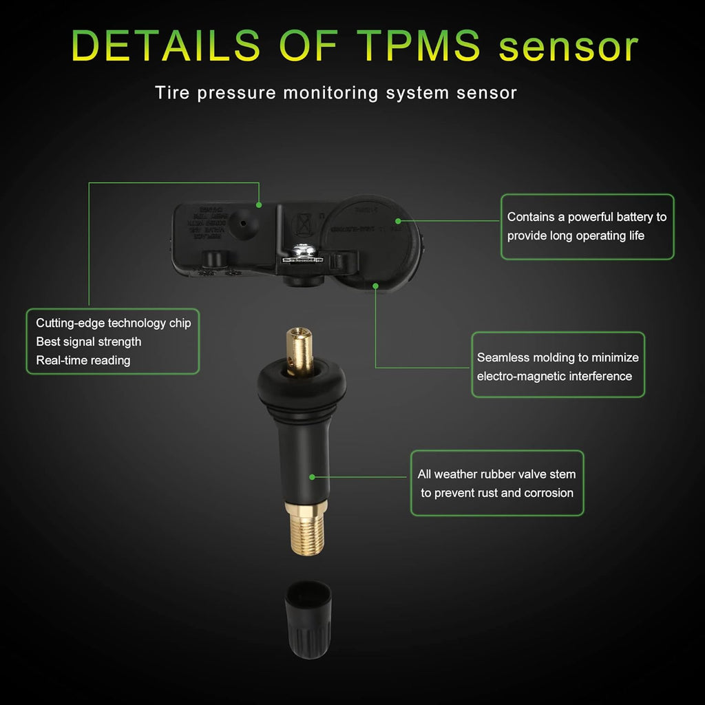 TPMS Sensor 315MHz 4PCS Tire Pressure Monitoring System Sensor Replacement Y539