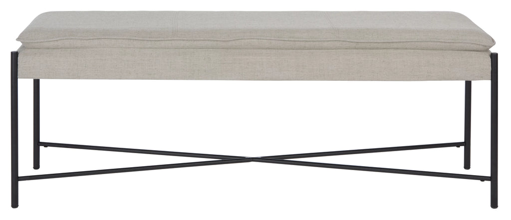 Light Grey Black Cushioned Cross Bench B11512