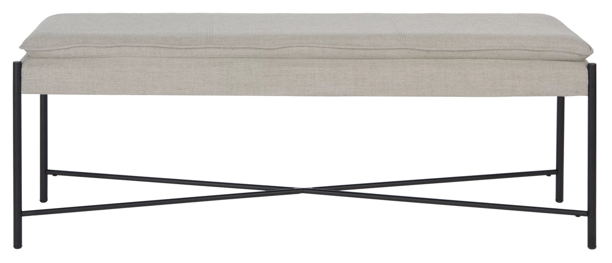 Light Grey Black Cushioned Cross Bench B11512