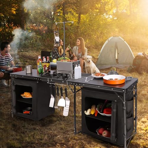 Lightweight Portable Camping Kitchen Table with Sink V8145