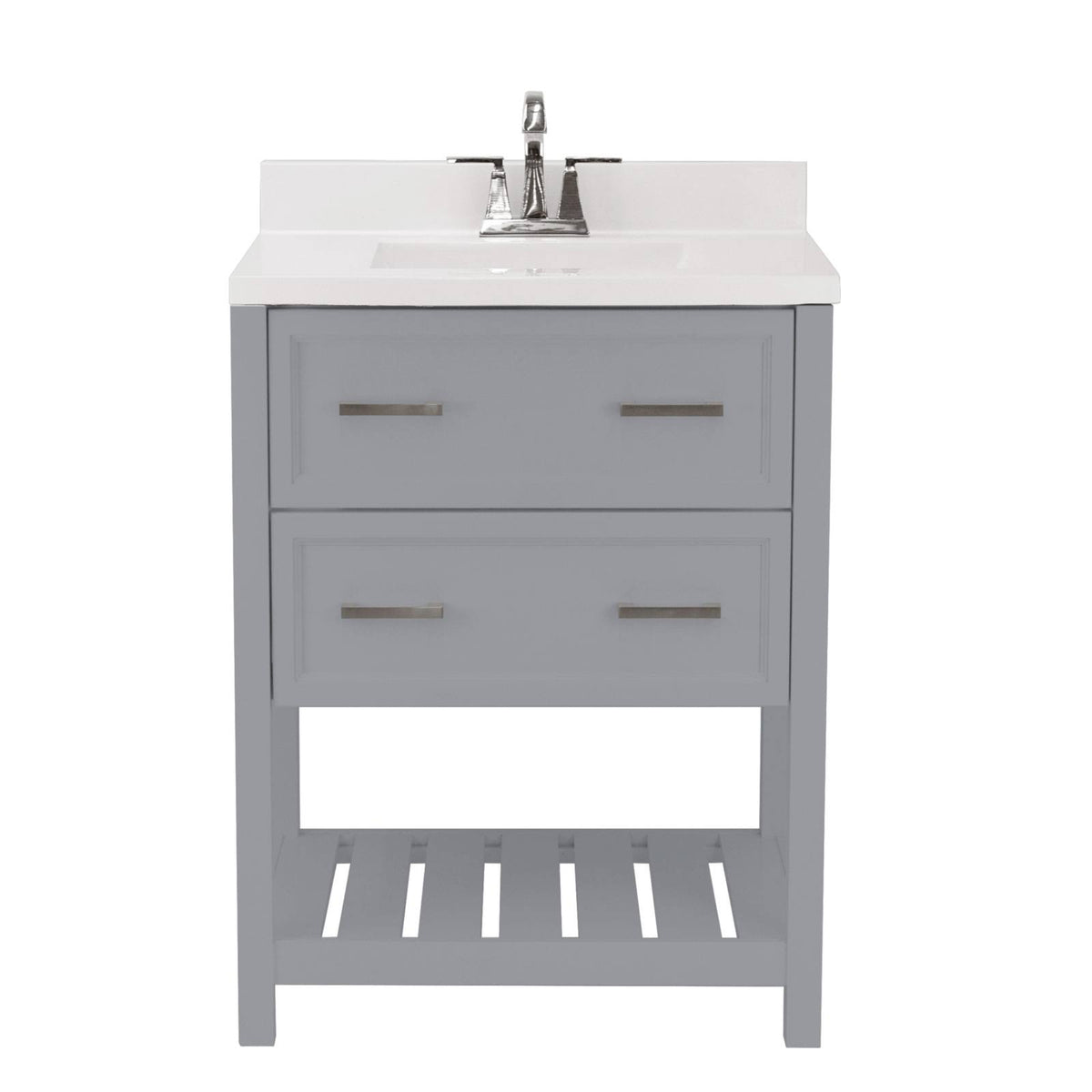 White Bath Vanity with Cultured Marble Top R193