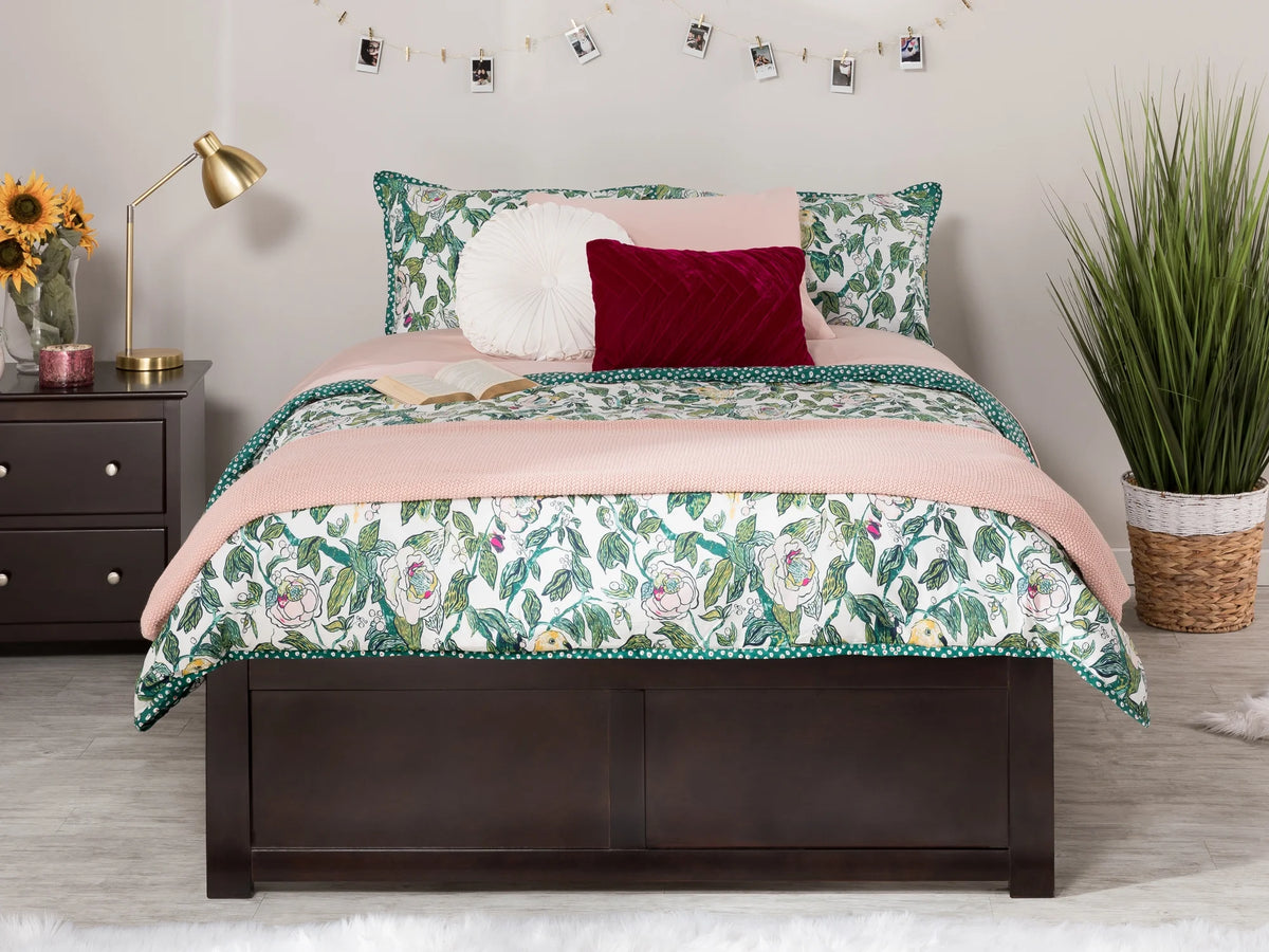 Full Platform Bed with Trundle Bed in Espresso U516093