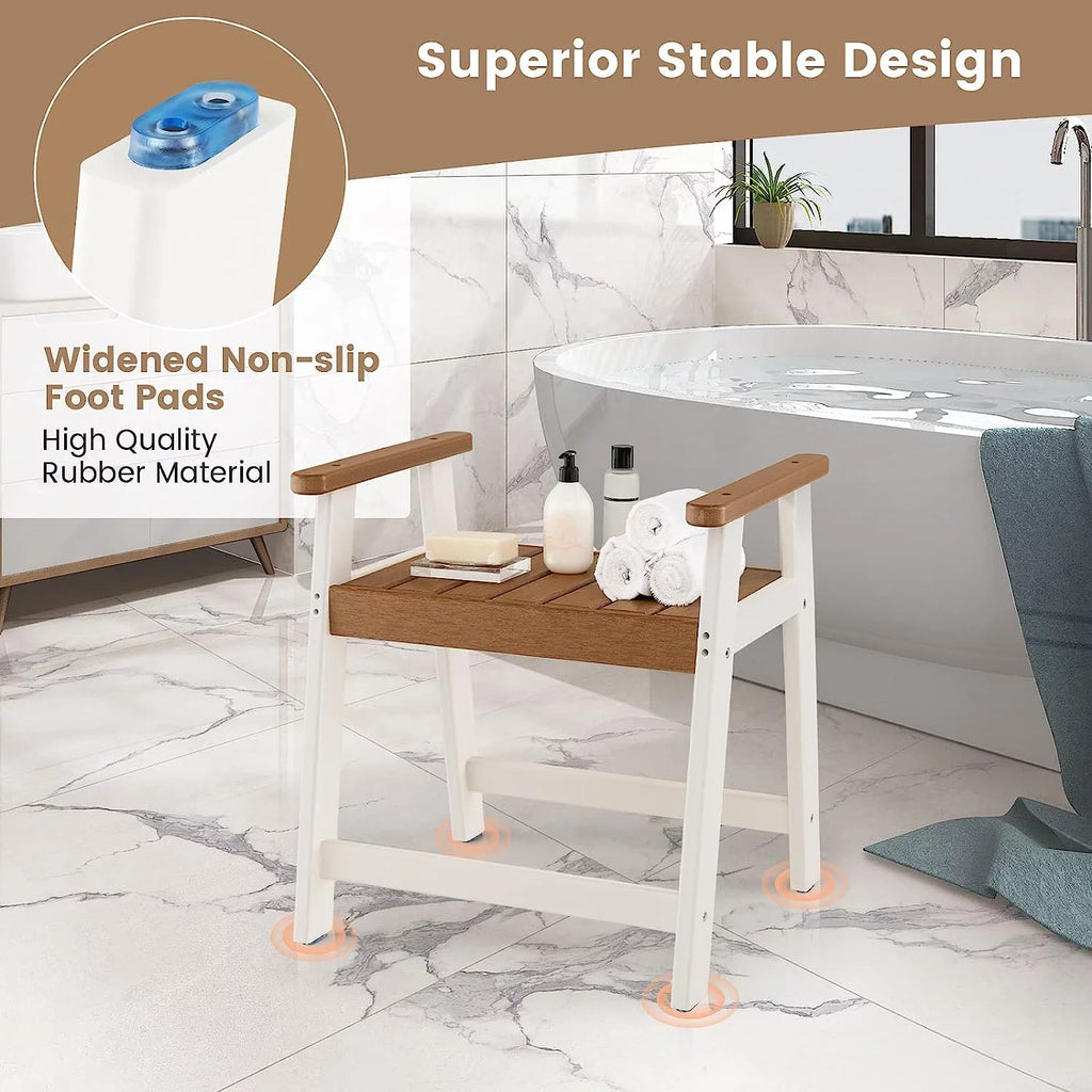 Waterproof HDPE Shower Bench with Arms M974282