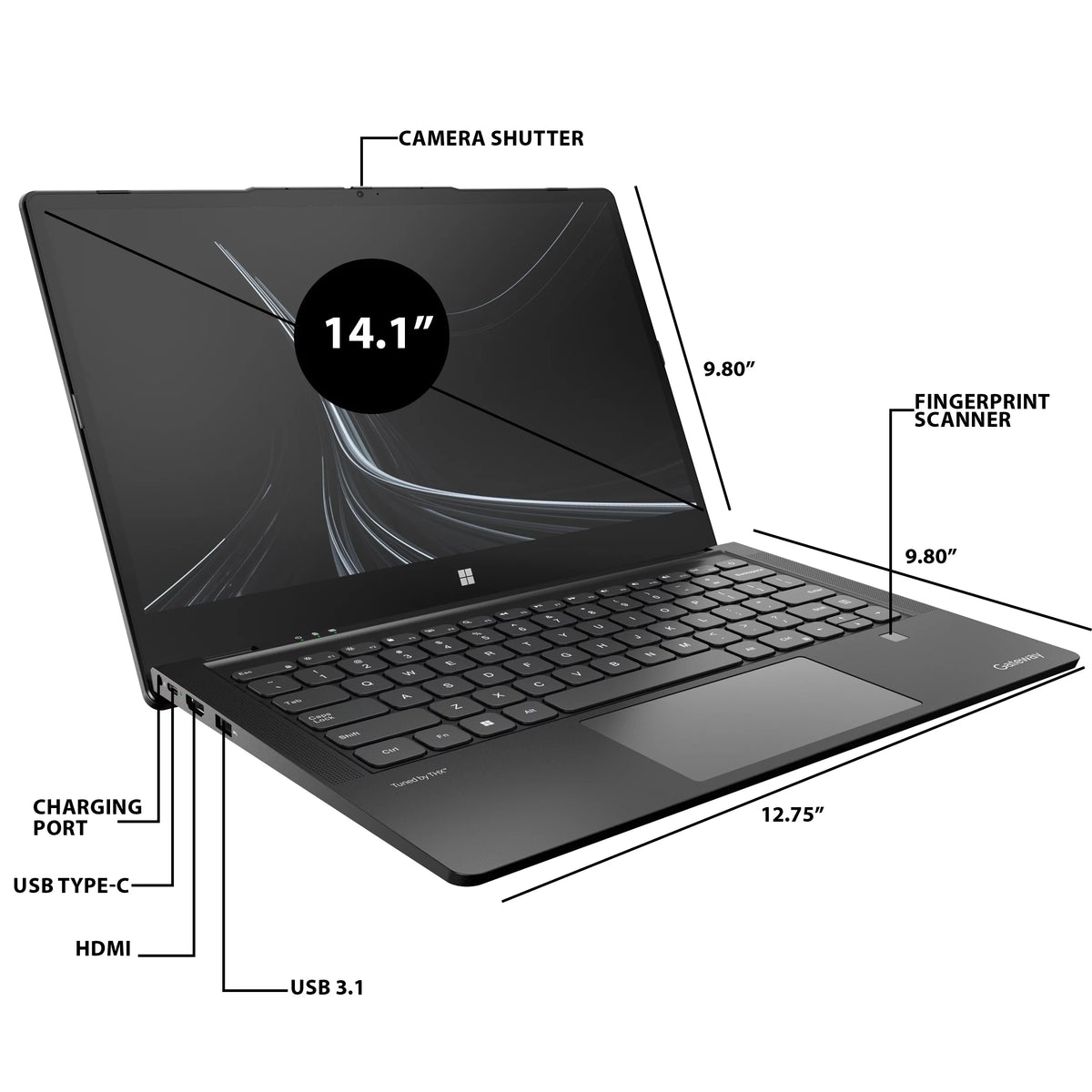 14.1" Ultra Slim Notebook FHD Touchscreen Intel Core i5 8GB RAM 512GB SSD Black A9597