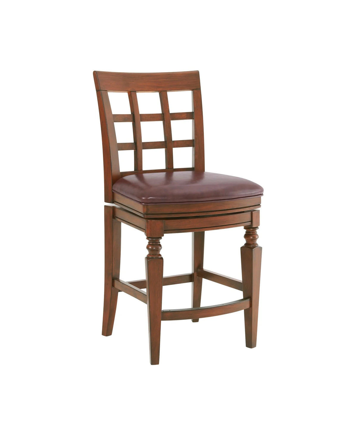Mahogany Wood Counter Height Stool with High Back E6664
